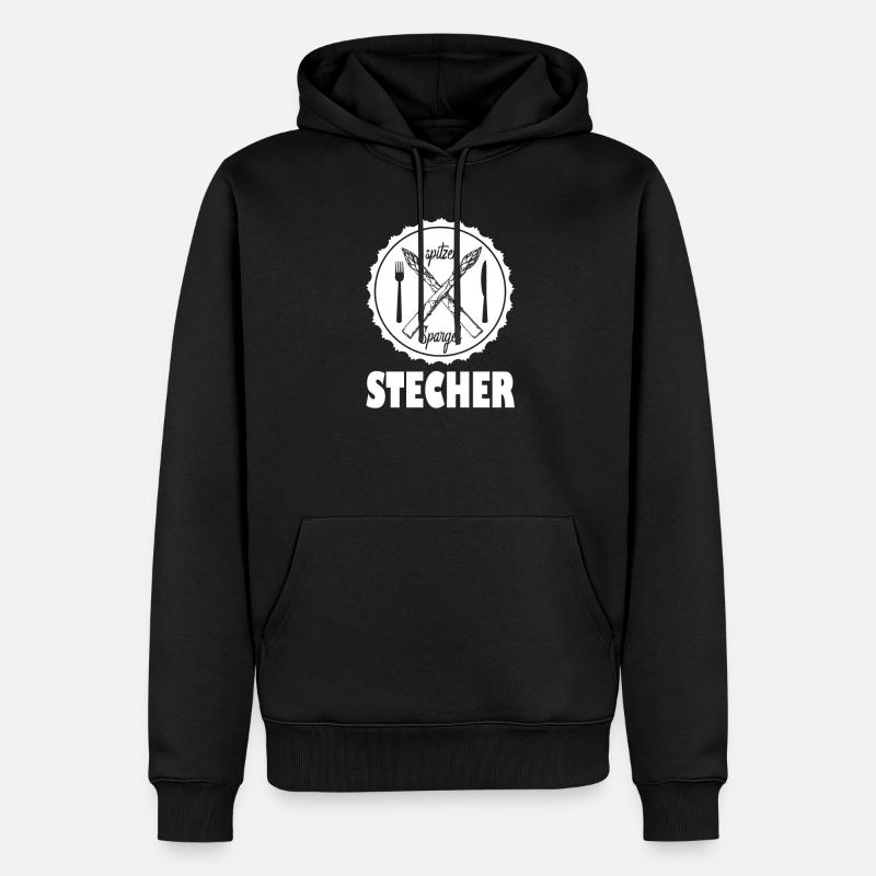 Spargel Stecher - Männer Premium Bio Hoodie - Schwarz