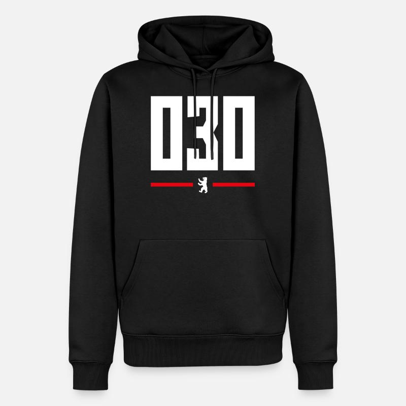 030 BERLIN - Sweat à capuche Premium bio Homme - noir