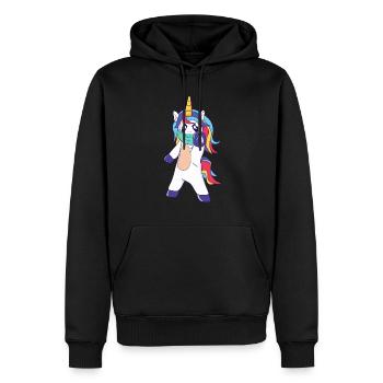 Social Distancing Unicorn - Men’s Premium Organic Hoodie - black - Front - Nico (187cm)