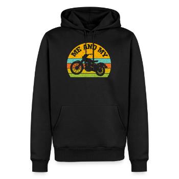 Ich und mein Motorrad - Männer Premium Bio Hoodie - Schwarz - Vorne - Nico (187cm)
