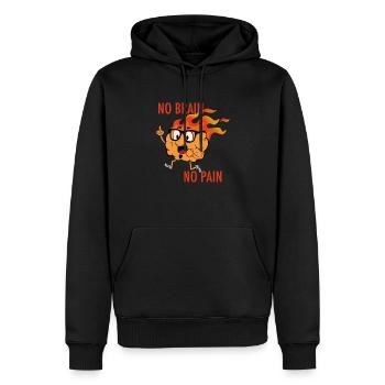 Mr. Brain - No Brain No Pain - Sweat à capuche Premium bio Homme - noir - Devant - Nico (187cm)