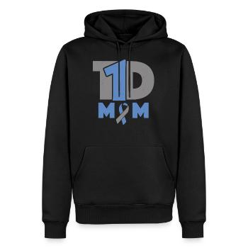 T-shirts de sensibilisation au diabète de type 1 - Sweat à capuche Premium bio Homme - noir - Devant - Nico (187cm)