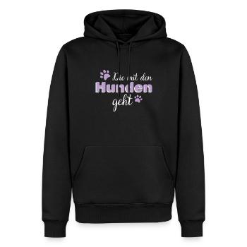 Die mit den Hunden geht Hundebesitzer dog Geschenk - Männer Premium Bio Hoodie - Schwarz - Vorne - Nico (187cm)