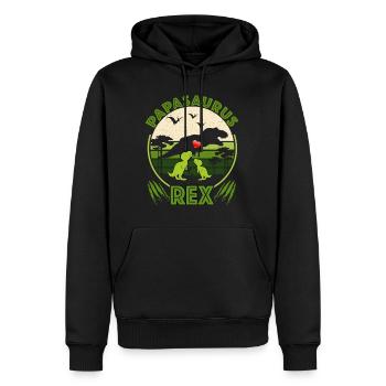 Papasaurus Rex - Sweat à capuche Premium bio Homme - noir - Devant - Nico (187cm)