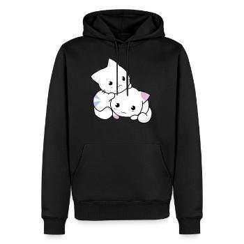 Kätzchen - Männer Premium Bio Hoodie - Schwarz - Vorne - Nico (187cm)