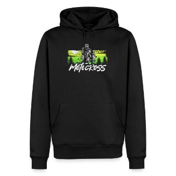 Motocross moto motorsport - Sweat à capuche Premium bio Homme - noir - Devant - Nico (187cm)