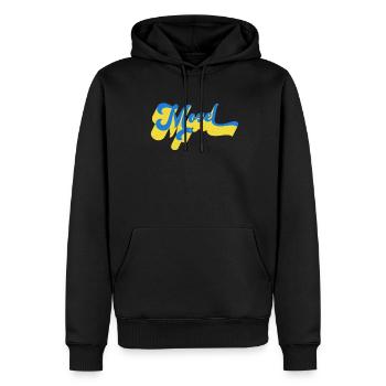 Lettrage vintage Mosel Heimat - Sweat à capuche Premium bio Homme - noir - Devant - Nico (187cm)