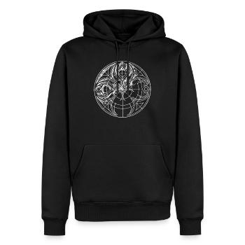 Motif gothique - Sweat à capuche Premium bio Homme - noir - Devant - Nico (187cm)