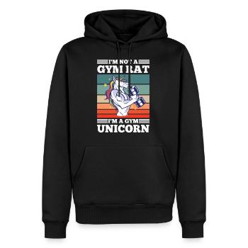 I'm not a Gym Rat I'm a Gym Unicorn - Männer Premium Bio Hoodie - Schwarz - Vorne - Nico (187cm)