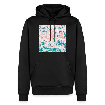 Rosa und blaugrüne Marmorkunst - Männer Premium Bio Hoodie - Schwarz - Vorne - Nico (187cm)