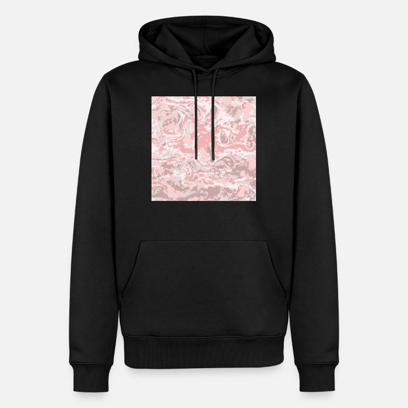 Rosa Marmor - Männer Premium Bio Hoodie - Schwarz