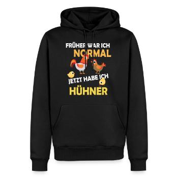 J'étais normal aujourd'hui, j'ai des producteurs de poulet - Sweat à capuche Premium bio Homme - noir - Devant - Nico (187cm)