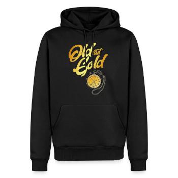 Old but Gold mit goldener Taschenuhr - Männer Premium Bio Hoodie - Schwarz - Vorne - Nico (187cm)