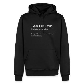 Lehrerin Einzige Influencerin mit Ausbildung - Männer Premium Bio Hoodie - Schwarz - Vorne - Nico (187cm)