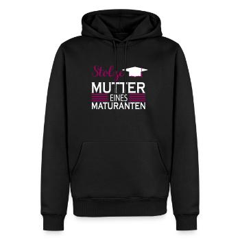 Matura proud mother saying gift - Men’s Premium Organic Hoodie - black - Front - Nico (187cm)