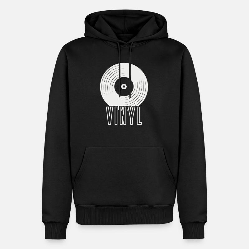 Vinyl - Männer Premium Bio Hoodie - Schwarz
