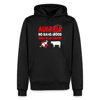 Austria no kangaroos only kuhlimuhs Geschenk - Männer Premium Bio Hoodie - Schwarz - Vorne - Nico (187cm)