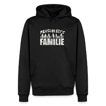 Mouvement pour la paix de la famille humaine Paix - Sweat à capuche Premium bio Homme - noir - Devant - Nico (187cm)