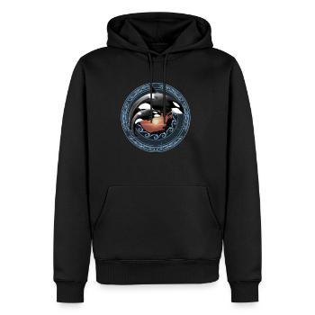 Orque orque - Sweat à capuche Premium bio Homme - noir - Devant - Nico (187cm)