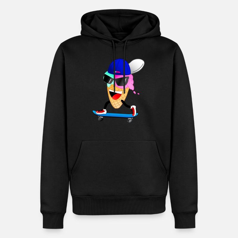 Glace patineuse drôle - Sweat à capuche Premium bio Homme - noir