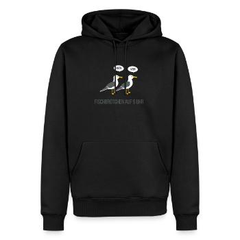 Fischbrötchen Meer Küste Norden Heimat - Männer Premium Bio Hoodie - Schwarz - Vorne - Nico (187cm)