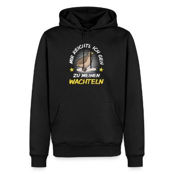 Wachtel Wachteln - Männer Premium Bio Hoodie - Schwarz - Vorne - Nico (187cm)
