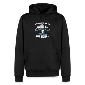 Unterschätze nie einen alten mann auf skiern - Männer Premium Bio Hoodie - Schwarz - Vorne - Nico (187cm)