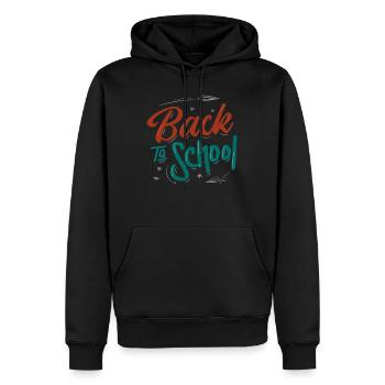 Back to school - Männer Premium Bio Hoodie - Schwarz - Vorne - Nico (187cm)