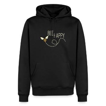 Bee happy bee beekeeper beekeeping honeycomb - Men’s Premium Organic Hoodie - black - Front - Nico (187cm)