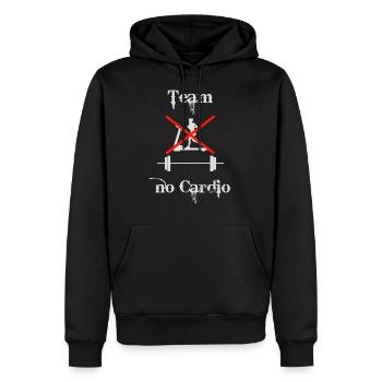 Équipe sans cardio - Sweat à capuche Premium bio Homme - noir - Devant - Nico (187cm)