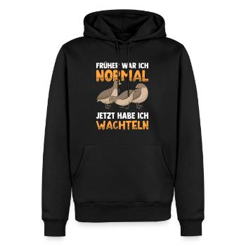 Wachteln Wachtel - Männer Premium Bio Hoodie - Schwarz - Vorne - Nico (187cm)