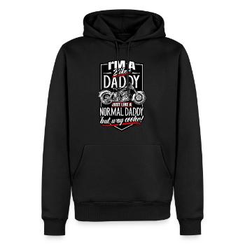 Cooler Biker Papa Motorradfahrer - Männer Premium Bio Hoodie - Schwarz - Vorne - Nico (187cm)