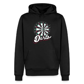 Cadeaux de fléchettes vintage - Sweat à capuche Premium bio Homme - noir - Devant - Nico (187cm)