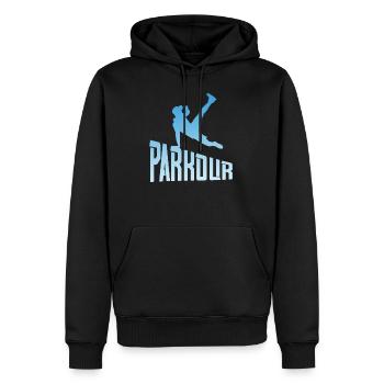 Athlète de course libre de Parkour Freerunner - Sweat à capuche Premium bio Homme - noir - Devant - Nico (187cm)