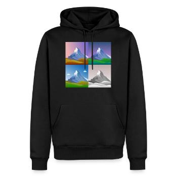bunte Berge, Matterhorn, Schweiz, Alpen, alps - Männer Premium Bio Hoodie - Schwarz - Vorne - Nico (187cm)