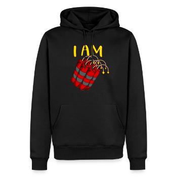 Ich bin Dynamit Motivierendes Zitat Positivität - Männer Premium Bio Hoodie - Schwarz - Vorne - Nico (187cm)