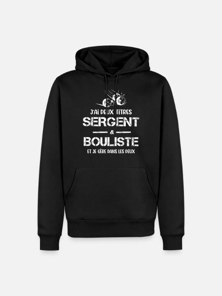 Sergent bouliste pétanque militaire - Sweat à capuche Premium bio Homme - noir