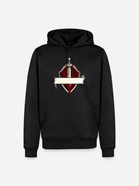 Sværd banner våbenskjold middelalderlig sværdkamp - Herre Premium økologisk hoodie - sort