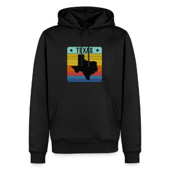 Texas vintage retro style State of Texans - Men’s Premium Organic Hoodie - black - Front - Nico (187cm)