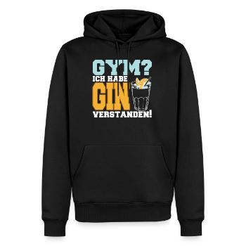 Gin Alkohol Lustiger Gin Liebhaber Spruch Saufen - Männer Premium Bio Hoodie - Schwarz - Vorne - Nico (187cm)