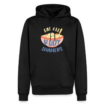 Mangez tous les body shamers positivité corporelle - Sweat à capuche Premium bio Homme - noir - Devant - Nico (187cm)