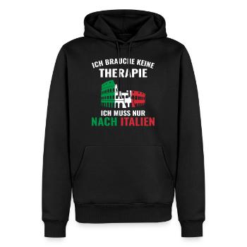 Therapie Italien - Männer Premium Bio Hoodie - Schwarz - Vorne - Nico (187cm)