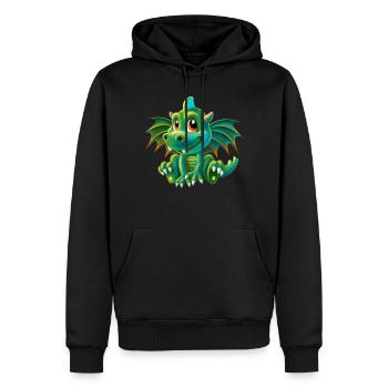 Drache niedlich - Männer Premium Bio Hoodie - Schwarz - Vorne - Nico (187cm)