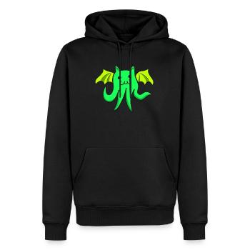 Cathulu mignon chat kawaii Cthulhu - Sweat à capuche Premium bio Homme - noir - Devant - Nico (187cm)