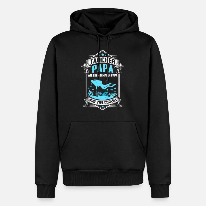 Taucher Papa Geschenk - Männer Premium Bio Hoodie - Schwarz
