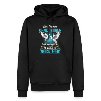 Brieftaube Tauben Flüsterer Taubenzüchter Geschenk - Männer Premium Bio Hoodie - Schwarz - Vorne - Nico (187cm)