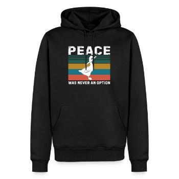 Peace was never an option Geschenk - Männer Premium Bio Hoodie - Schwarz - Vorne - Nico (187cm)