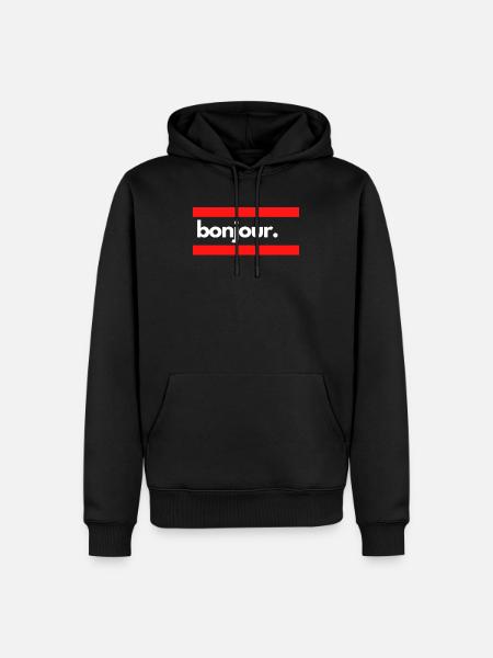Hello - Men’s Premium Organic Hoodie - black