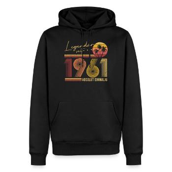 Legendär seit 1961 Retro 60. Geburtstag - Männer Premium Bio Hoodie - Schwarz - Vorne - Nico (187cm)