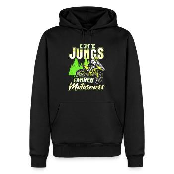 Echte Jungs Fahren Motocross Kinder Biker Geschenk - Männer Premium Bio Hoodie - Schwarz - Vorne - Nico (187cm)